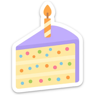 slice of funfetti birthday cake sticker