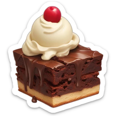 Brownie with ice cream sticker