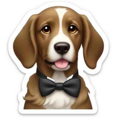 girl black retriever with a white tie in the middle of her chest and very cute eyes sticker