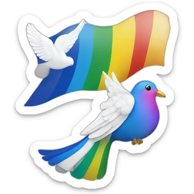 Israel flag and rainbow dove of peace sticker