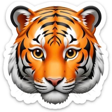 Bengal tiger with orange fur and black stripes sticker