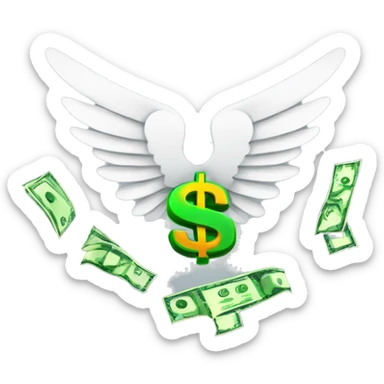 A dollar sign with wings emoji, symbolizing money that is quickly flying away or being spent rapidly. It represents financial transactions, expenses, or the feeling of losing money sticker