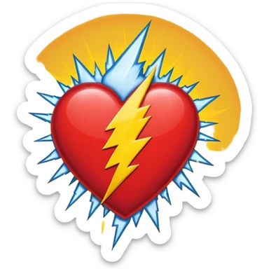 Heart with Grateful Dead 13 point lightning bolt in the middle sticker