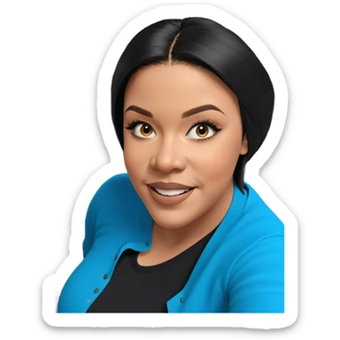 smiling girl in black shirt sticker