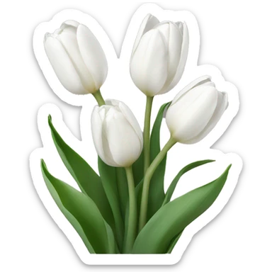 White tulips sticker