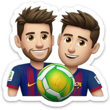 Messi con Cristiano Ronaldo y la pelota ⚽ sticker