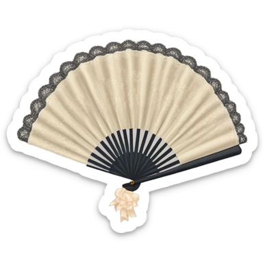 Bridgerton Inspired Emoji : Fan – A delicate lace or feathered fan, perfect for the secretive glances and flirtations of the Regency era. sticker