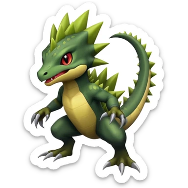 Haxorus-Axew-Fraxure-hybrid (full body) sticker