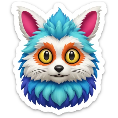 Skogen-Labubu-Trico-Fakémon-hybrid-creature (full body)  sticker