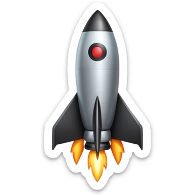 rocket emoji with a black X cross in the center sticker