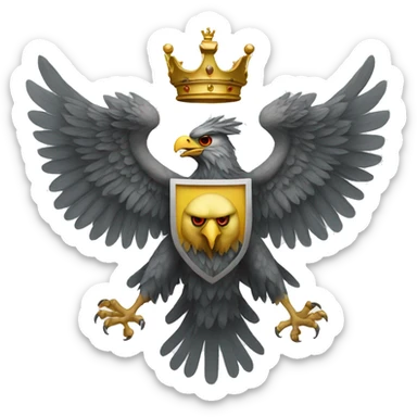 Double headed eagle with crown sticker