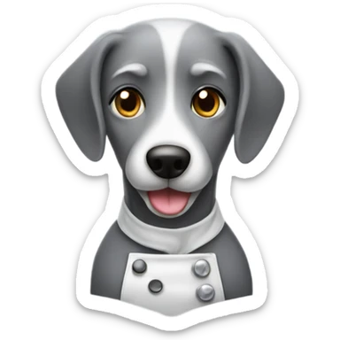 grey dog barista sticker