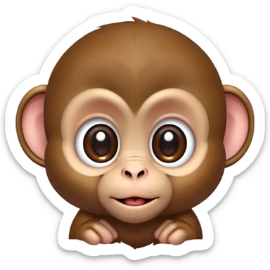Baby monkey with big eyes sticker