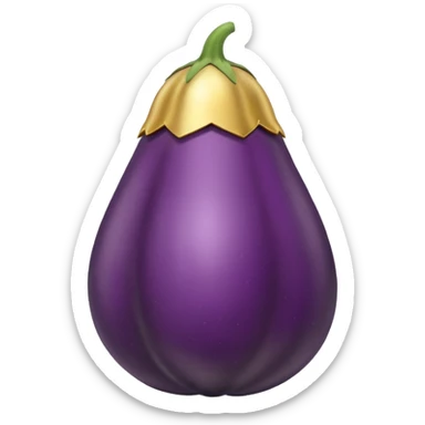 Original eggplant emoji wearing a halo sticker