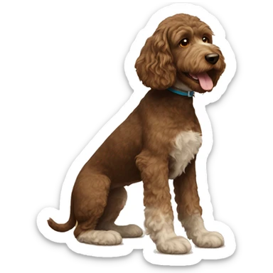 Brown and gold Sproodle sticker