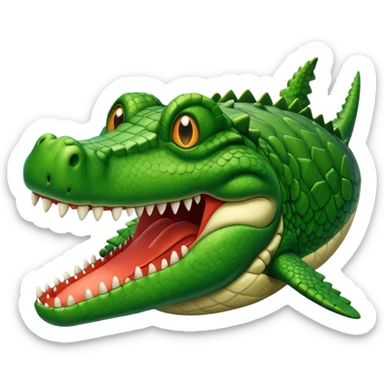 Un avion con cabina de cara de cocodrilo sticker