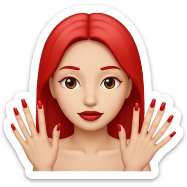 A normal human emoji with nails sticker