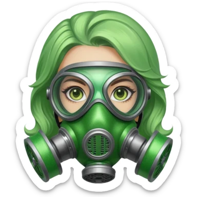 glitter green viper valorant female gas mask sticker