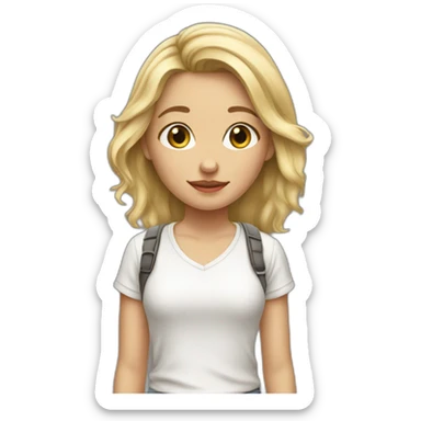 French dirty blonde teenage girl sticker