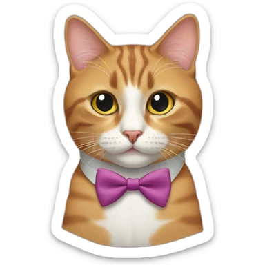 cat with a bow tie sticker