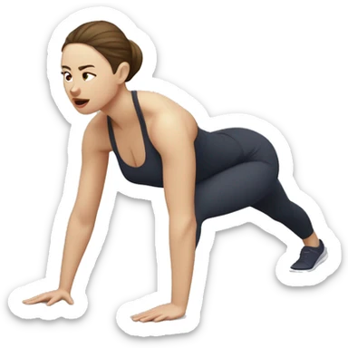 Fit women with white skin doing Eka pada bakasana  sticker