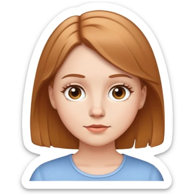 Short white girl with light brown hair  sticker