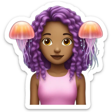 Girl with jellyfish sticker
