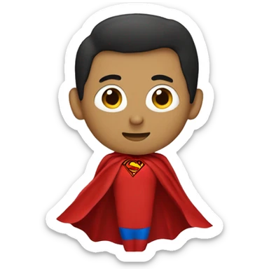 Red cape with superman logo sticker