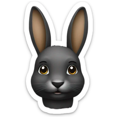 Lapine moitié du visage tout noir sticker