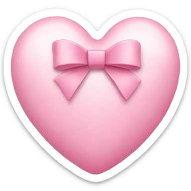 pastel pink heart with a bow on it sticker