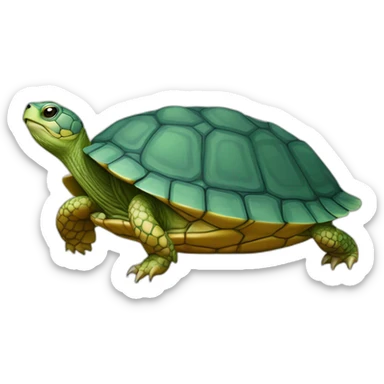 Tortue sur oiseau sticker