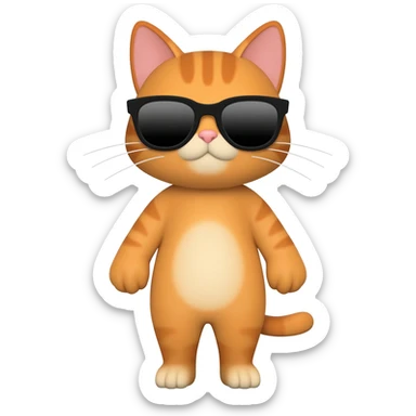 Cat wearing sunglasses sticker