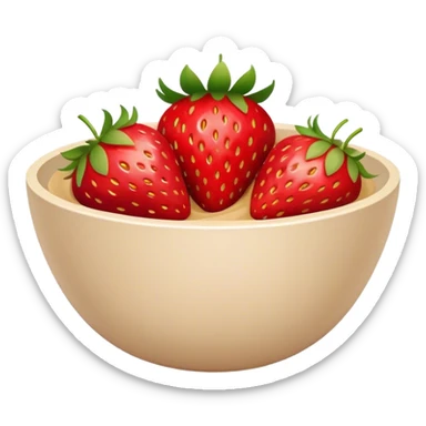 strawberries in beige bowl sticker