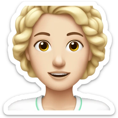 White girl doing skincare sticker