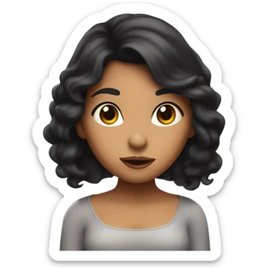 Dark haired Latina blowing a kiss sticker