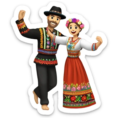 Bulgarian horo couple dance sticker