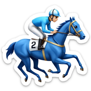 horse racing blue sticker