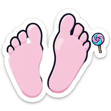 Adorable foot character covered in sugar crystals and sparkly candy decorations sticker