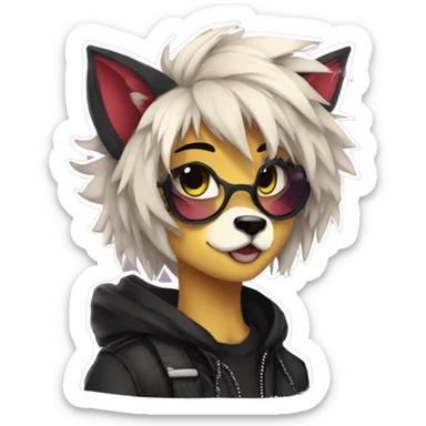 Edgy modern punk anthro furry by Falvie, LiLaiRa, AngieWolf sticker