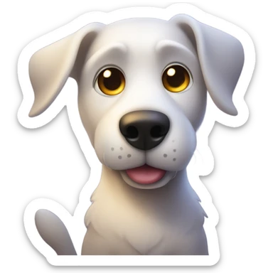 A dog looking at a glowing magic ball sticker