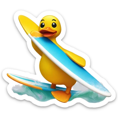 rubber duck riding a surf board sticker