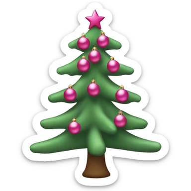 Christmas tree with pink ornaments  sticker