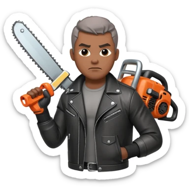 Ashy slashy with chain saw on his right hand sticker