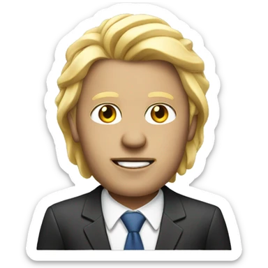 CEO with light hair smoking sticker