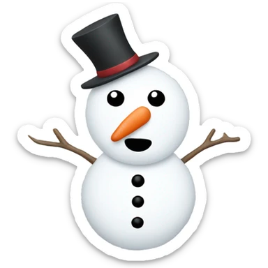 Minimalistic snowman sticker