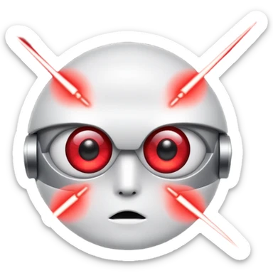 red laser eyes focusing on something sticker