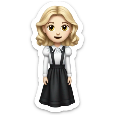 Chloe grace moretz wearing a maid dress, with a duster in her hand sticker