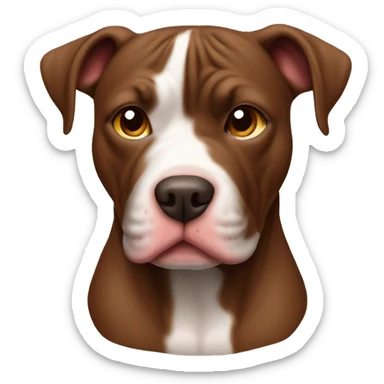 Pitbull color marrón con un tono pelirrojo  sticker