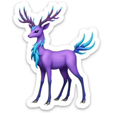 Pokemon legendary cian and purple  xerneas sticker
