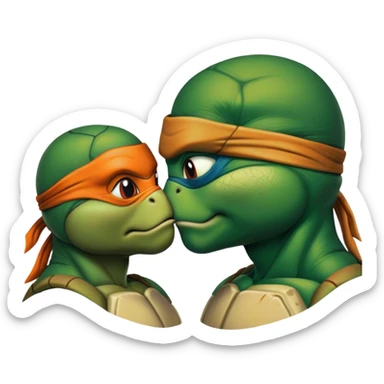 Ninja turtle kiss sticker